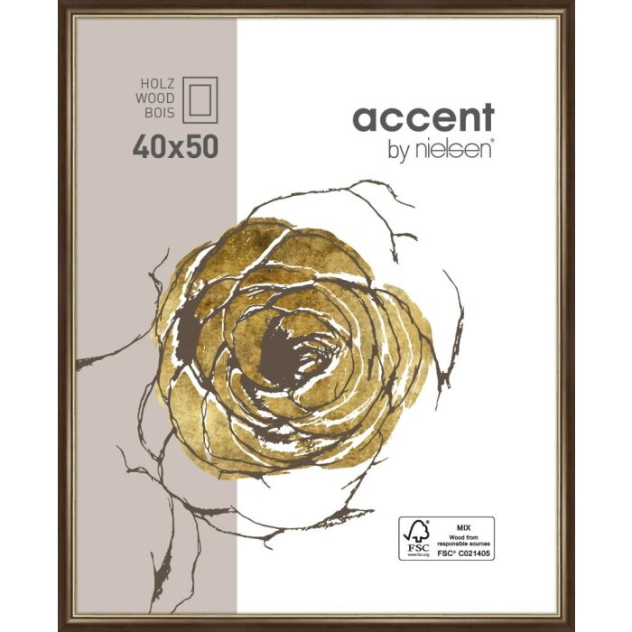 Nielsen cadre en bois Ascot 40x50 cm brun foncé-or