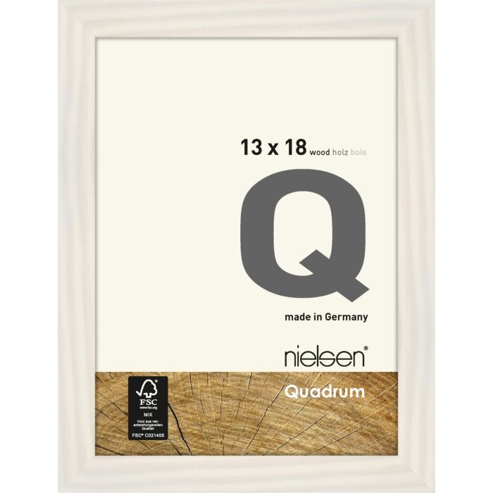 Cadre interchangeable en bois Quadrum 13x18 cm blanc