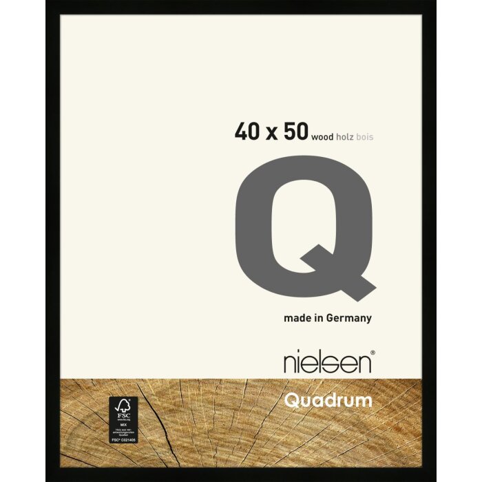 Cadre interchangeable en bois Quadrum 40x50 cm noir