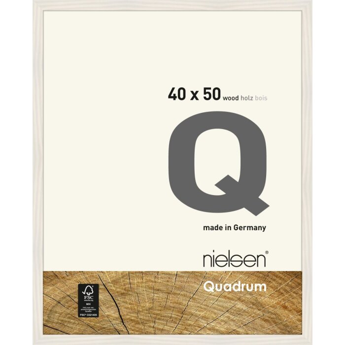 Cadre interchangeable en bois Quadrum 40x50 cm blanc