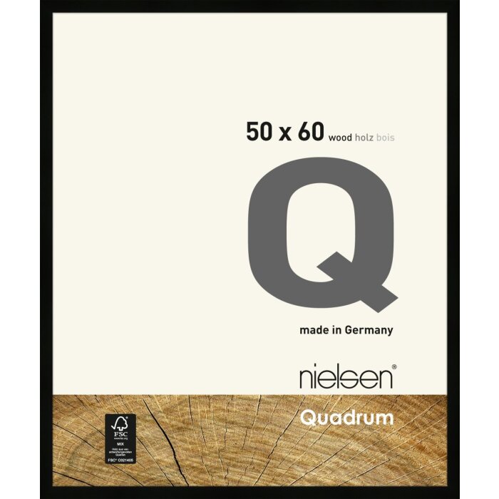 Cadre interchangeable en bois Quadrum 50x60 cm noir