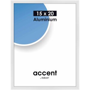 Accent cadre alu 15x20 cm blanc brillant