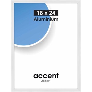 Accent cadre alu 18x24 cm blanc brillant