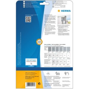 Étiquettes de plaque signalétique HERMA A4 105x148 mm argentées extrêmement adhésives film mat 100 pcs.