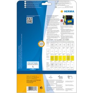 Étiquettes de signalisation HERMA résistantes A4 63,5x29,6 mm jaunes très adhésives film mat résistant aux intempéries 675 pcs.