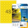 Étiquettes de signalisation HERMA résistantes A4 Ø 30 mm rond jaune fortement adhésives film mat résistant aux intempéries 1200 pcs.