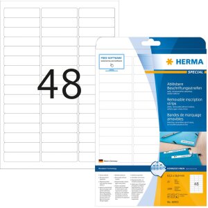 HERMA Bande détiquettes amovibles A4 63,5x16,9 mm blanc Movables-amovibles papier mat 1200 pcs.