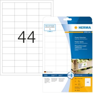 Étiquettes HERMA A4 blanches 48,3x25,4 mm extrêmement adhésives papier mat 1100 pcs.