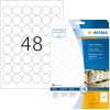 Étiquettes HERMA A4 blanches Ø 30 mm rondes extrêmement adhésives papier mat 1200 pcs.