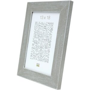 Cadre en bois S49B gris-beige peint 13x13 cm