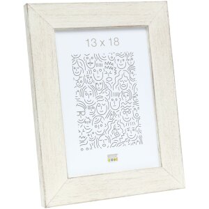 Cadre en bois S49B blanc peint 13x18 cm