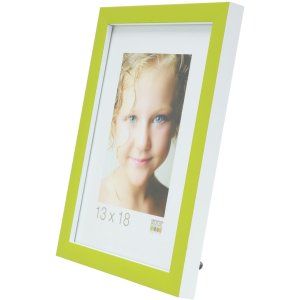 Cadre photo vert et blanc en bois 10,0 x15,0 cm S43AL