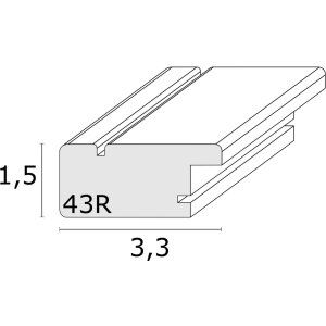 Cadre en bois Deknudt S43RE 10x15 cm blanc - bord argenté