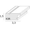 Cadre en bois Deknudt S43RE 10x15 cm blanc - bord argenté