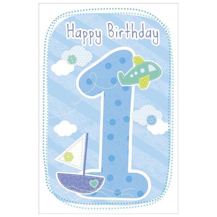 Artebene carte Happy Birthday Kids 1 an bleu