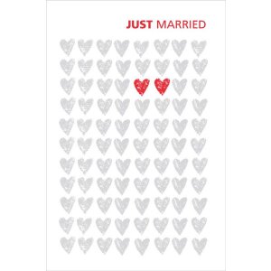 Artebene Carte Just Married Coeurs Carte de mariage