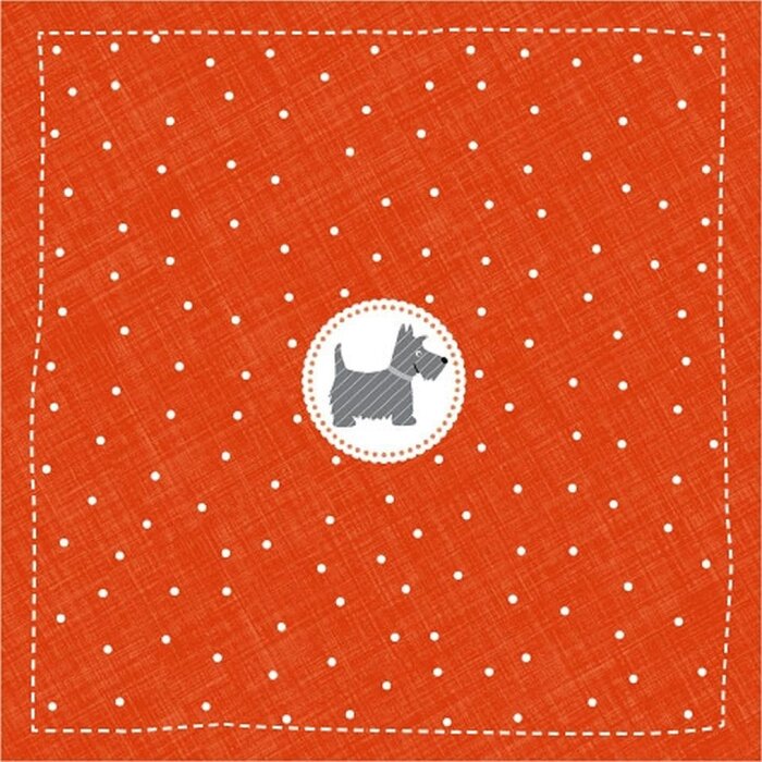 Artebene Serviettes en papier 33x33 cm Scotch Terrier Mini rouge