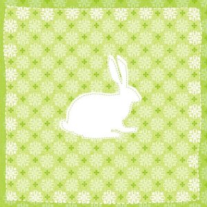 Serviettes en papier 33x33 cm lapin motif vert