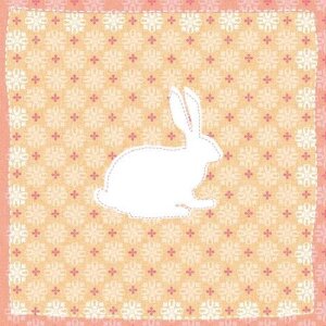 Serviettes en papier 33x33 cm lapin motif abricot