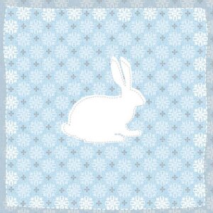 Serviettes en papier 33x33 cm lapin motif gris-bleu