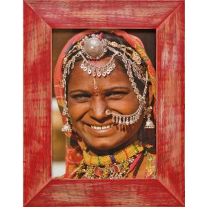 Henzo cadre en bois India 10x15 cm rouge