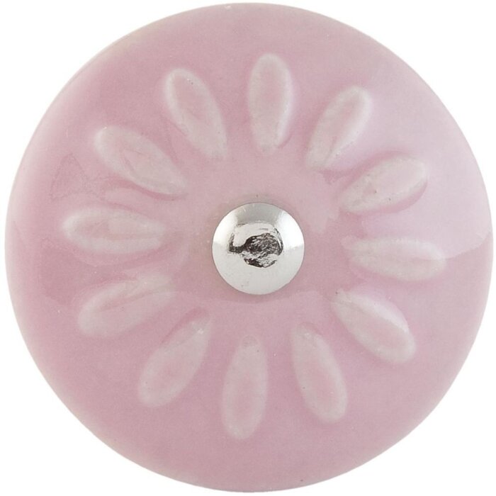 Grand bouton blanc rose (63509)